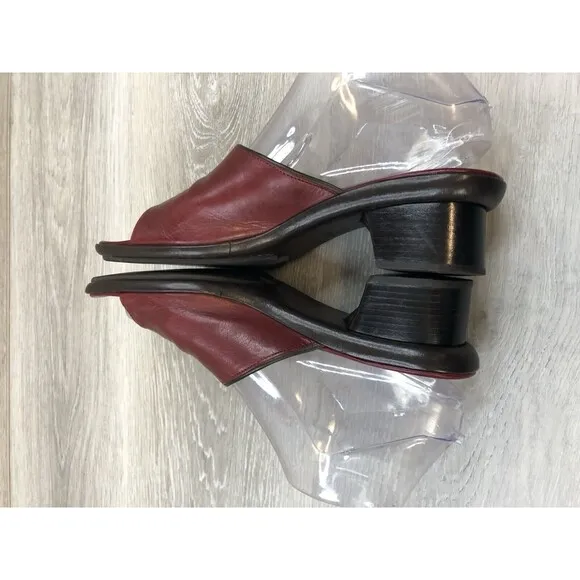 Cole Haan D10919 Made in Red Women Shoes Country  8 Slide Slip On Heel Sandal