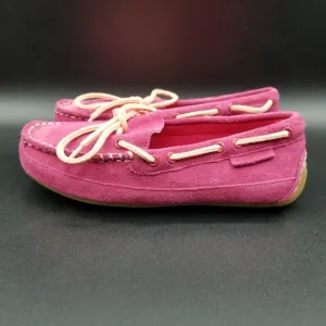 Cole Haan Grand OS Suede Moccasins Loafer Girls Shoes Size 2Y Hot Pink New