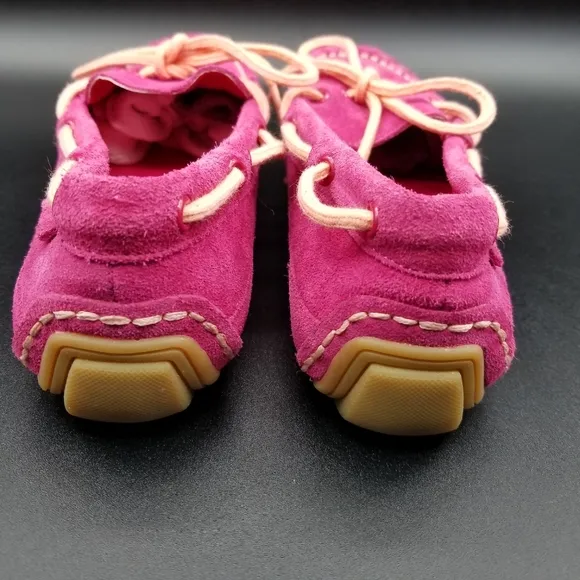 Cole Haan Grand OS Suede Moccasins Loafer Girls Shoes Size 2Y Hot Pink New