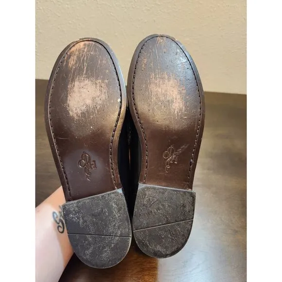 Cole Haan Men's Black Pinch Tassel Moc Toe Leather Slip On Loafer Shoes Size 10