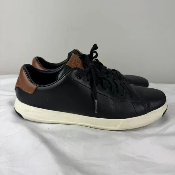 COLE HAAN Mens Grandpro Tennis Sneakers Black Lace Up Shoes C23877 Size 9.5