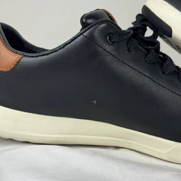 COLE HAAN Mens Grandpro Tennis Sneakers Black Lace Up Shoes C23877 Size 9.5
