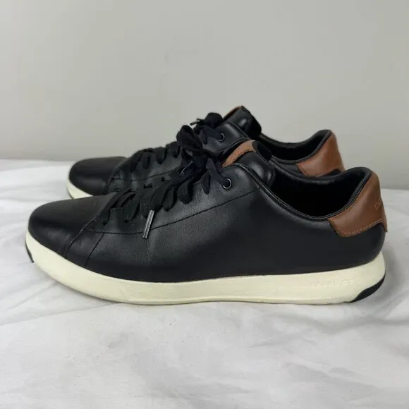 COLE HAAN Mens Grandpro Tennis Sneakers Black Lace Up Shoes C23877 Size 9.5