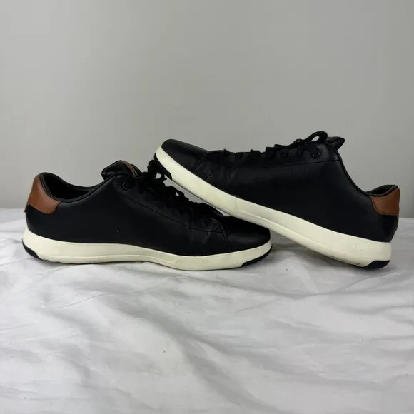 COLE HAAN Mens Grandpro Tennis Sneakers Black Lace Up Shoes C23877 Size 9.5