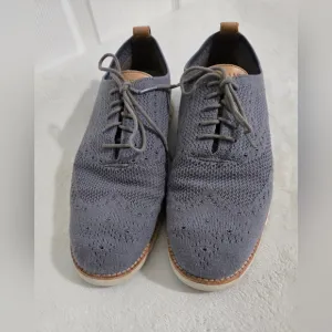 Cole Haan Men's Zerogrand Shoes Size 9.5 Blue Leather Wool Sports Casual