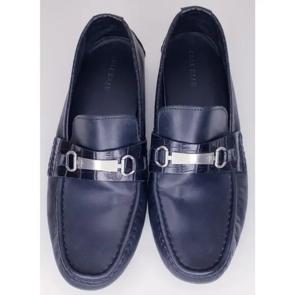 COLE HAAN SOMERSET LINK BIT LOAFERS BLACK Leather Driving Shoes Made in India