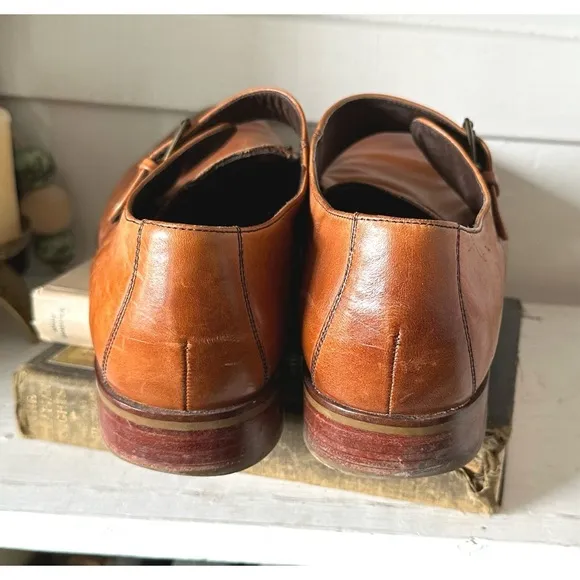 COLE HAAN Williams C10242 Tan Leather Single Monk Strap Mens Dress Shoes