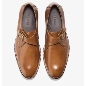 COLE HAAN Williams C10242 Tan Leather Single Monk Strap Mens Dress Shoes