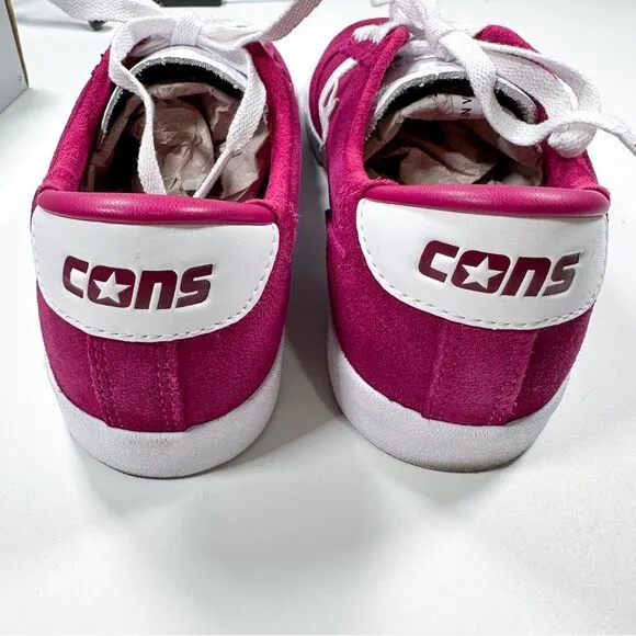 Converse Checkpoint Pro OX Rose Maroon White Shoes 8.5 Mens with Extra Shoe Lace