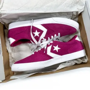 Converse Checkpoint Pro OX Rose Maroon White Shoes 8.5 Mens with Extra Shoe Lace