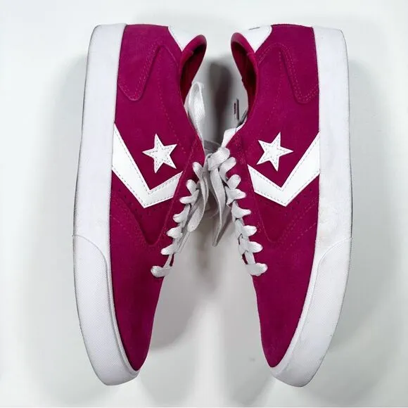 Converse Checkpoint Pro OX Rose Maroon White Shoes 8.5 Mens with Extra Shoe Lace