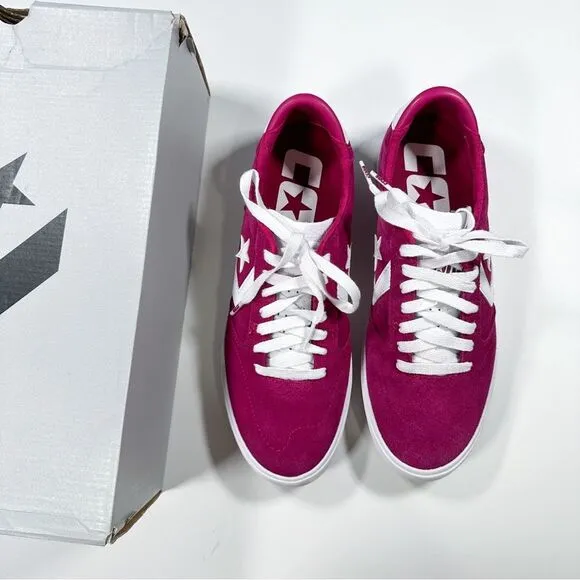 Converse Checkpoint Pro OX Rose Maroon White Shoes 8.5 Mens with Extra Shoe Lace