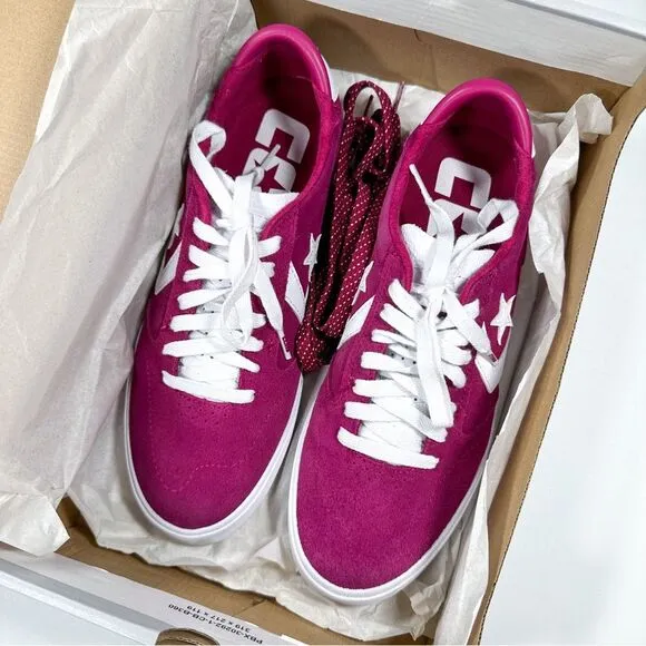 Converse Checkpoint Pro OX Rose Maroon White Shoes 8.5 Mens with Extra Shoe Lace
