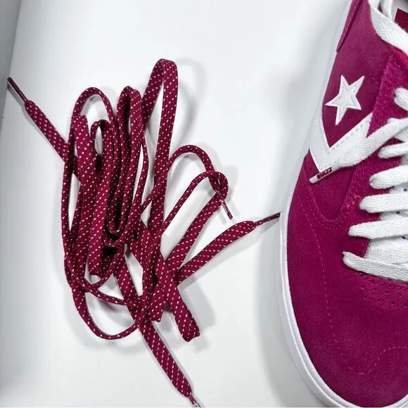 Converse Checkpoint Pro OX Rose Maroon White Shoes 8.5 Mens with Extra Shoe Lace