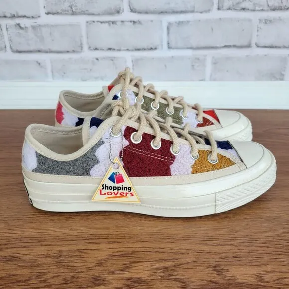 ⭐Converse Chuck 70 Ox Low Crochet Pack Sz 7 Women Shoes Patchwork Multi A09229C⭐