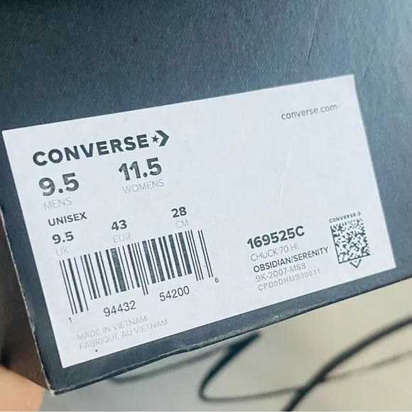 CONVERSE Chuck Taylor 70 Hi High Stripe Sneaker Unisex Obsidian Serenity Shoes