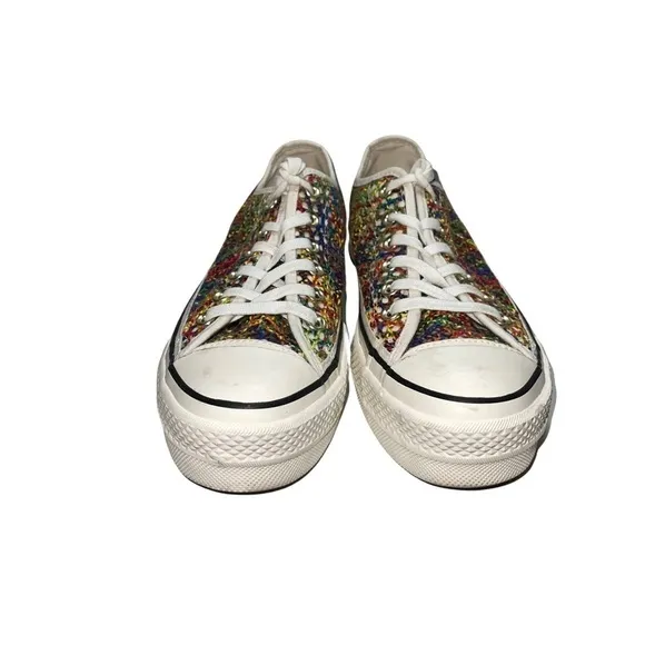 Converse Chuck Taylor All Star Handmade Crochet Platform Woman Shoes Size 9