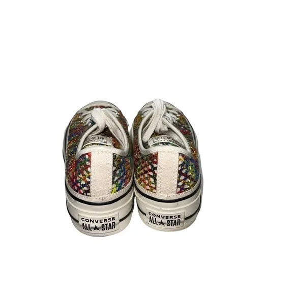 Converse Chuck Taylor All Star Handmade Crochet Platform Woman Shoes Size 9
