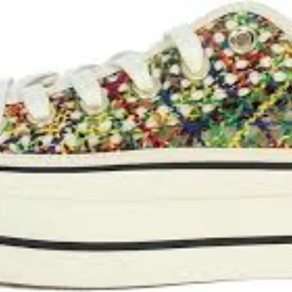 Converse Chuck Taylor All Star Handmade Crochet Platform Woman Shoes Size 9