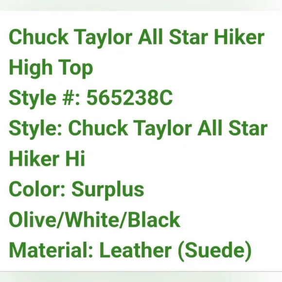 Converse Chuck Taylor All Star Hiker Hi Olive High-Top Sneakers