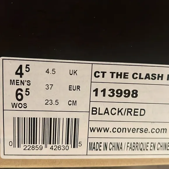 Converse Chuck Taylor All Star The Clash 3 Black/Red High Top Sneakers | NEW/NWT