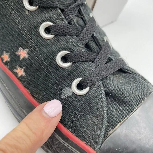 Converse Chuck Taylor Pin Up Girl Panther Hi Top Sneakers Mens 12 All Black