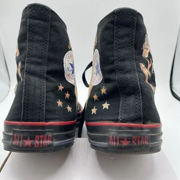 Converse Chuck Taylor Pin Up Girl Panther Hi Top Sneakers Mens 12 All Black