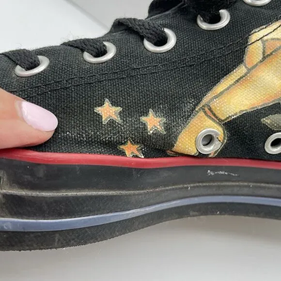 Converse Chuck Taylor Pin Up Girl Panther Hi Top Sneakers Mens 12 All Black