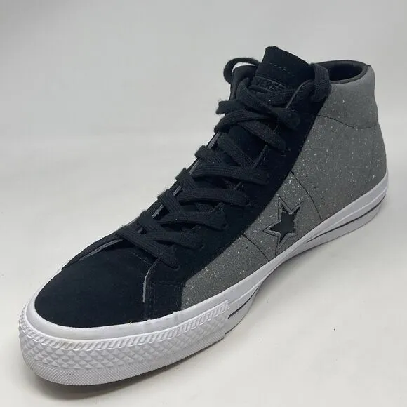 Converse Cons One Star Pro Mid Sneakers Mens 11 Black Gray Flecked Mid Top Shoes