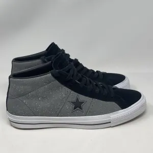 Converse Cons One Star Pro Mid Sneakers Mens 11 Black Gray Flecked Mid Top Shoes