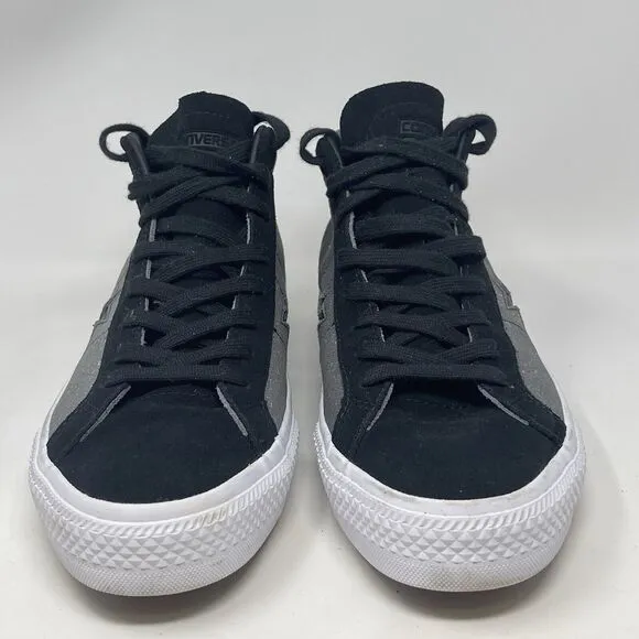 Converse Cons One Star Pro Mid Sneakers Mens 11 Black Gray Flecked Mid Top Shoes