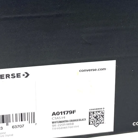 Converse CTAS Hi White Mantra Orange High Top Women Canvas Size Sneakers A01179F