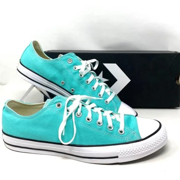 Converse CTAS OX Shoes Low Top Canvas Electric Aqua Men’s Size Sneakers 171266F