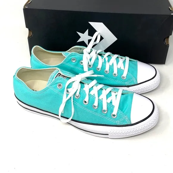 Converse CTAS OX Shoes Low Top Canvas Electric Aqua Men’s Size Sneakers 171266F