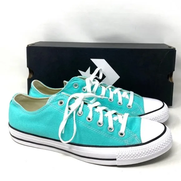 Converse CTAS OX Shoes Low Top Canvas Electric Aqua Men’s Size Sneakers 171266F