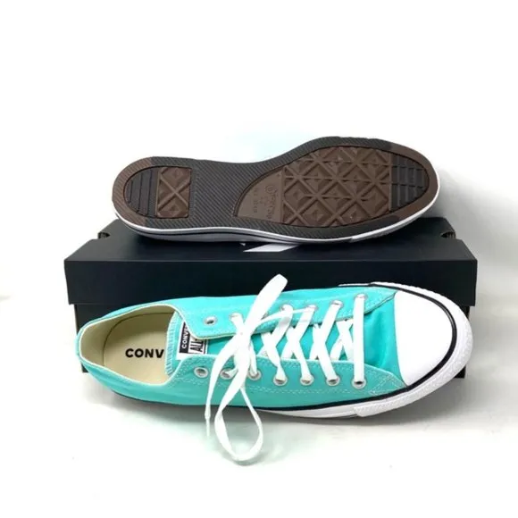 Converse CTAS OX Shoes Low Top Canvas Electric Aqua Men’s Size Sneakers 171266F