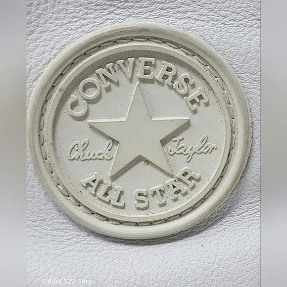 Converse Leather All Star White HiTops Chuck Taylor Mens 11 Womens 13 Brown Sole