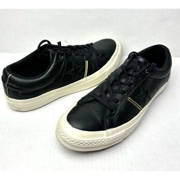 Converse One Star Ox Low Shoes Sneakers Mens 6.5 Womens 8.5 Leather Gold NWOT‎