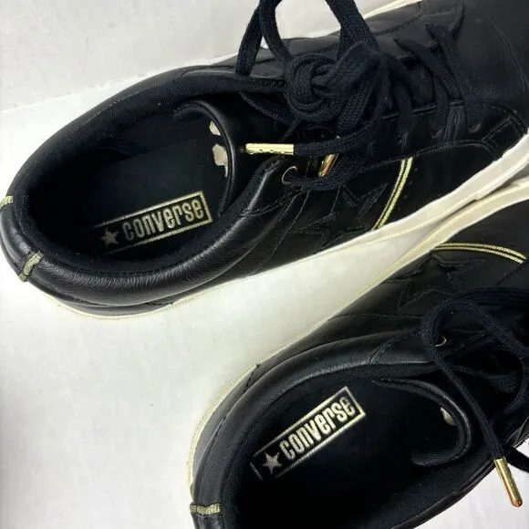 Converse One Star Ox Low Shoes Sneakers Mens 6.5 Womens 8.5 Leather Gold NWOT‎