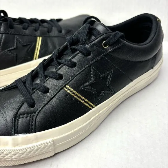 Converse One Star Ox Low Shoes Sneakers Mens 6.5 Womens 8.5 Leather Gold NWOT‎