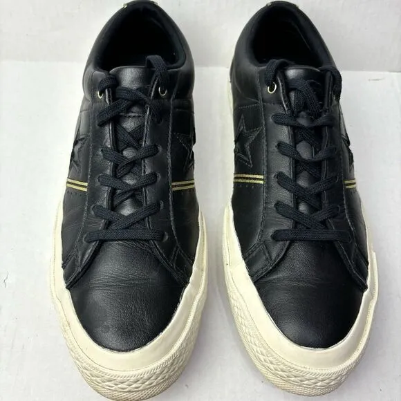 Converse One Star Ox Low Shoes Sneakers Mens 6.5 Womens 8.5 Leather Gold NWOT‎