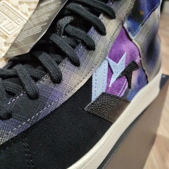 Converse Pro Leather Hi Oubre JR Mens Size 10 Patchwork Suede Black Purple Shoes