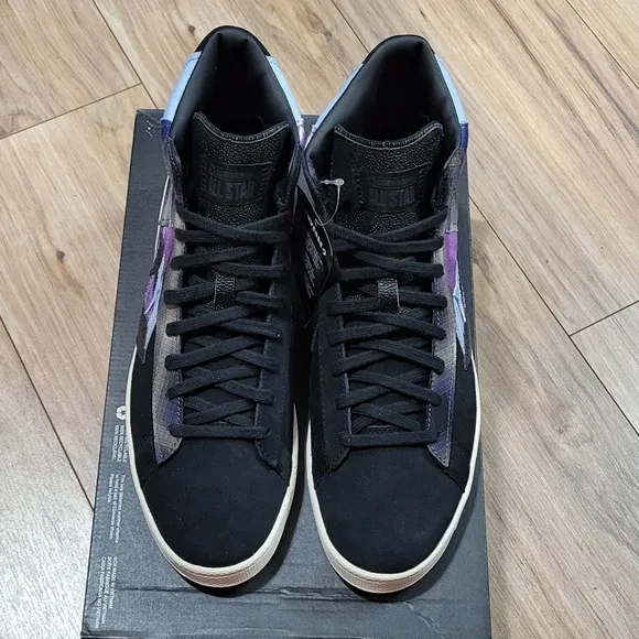 Converse Pro Leather Hi Oubre JR Mens Size 10 Patchwork Suede Black Purple Shoes