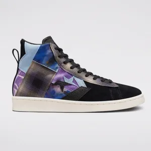 Converse Pro Leather Hi Oubre JR Mens Size 10 Patchwork Suede Black Purple Shoes