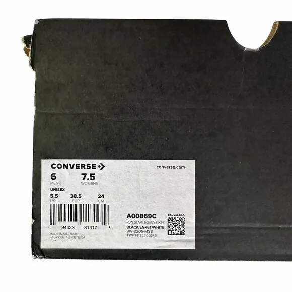 ❤️Converse Run Star Legacy CX Hi Platform 7.5 Women Shoes Sneakers Black A00869C
