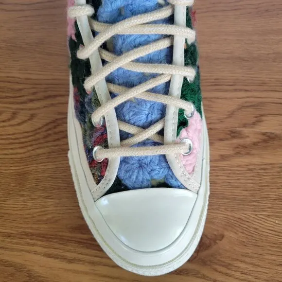 ❤️Converse Upcycle Chuck 70 Hi Crochet Blankets Sz 8.5 Men Premium Shoes A09228C