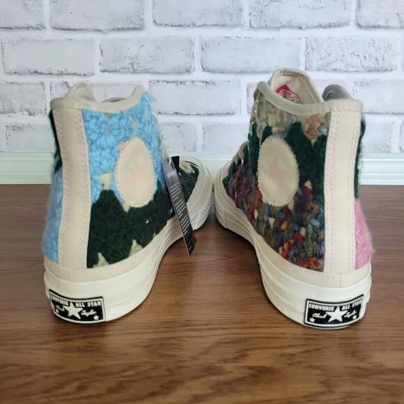 ❤️Converse Upcycle Chuck 70 Hi Crochet Blankets Sz 8.5 Men Premium Shoes A09228C