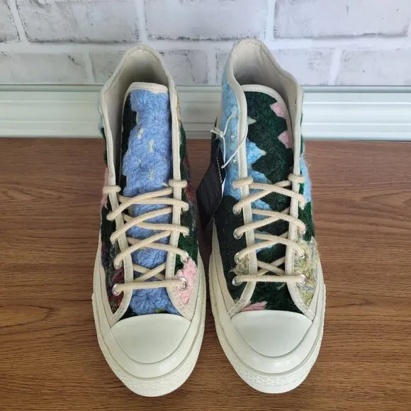 ❤️Converse Upcycle Chuck 70 Hi Crochet Blankets Sz 8.5 Men Premium Shoes A09228C