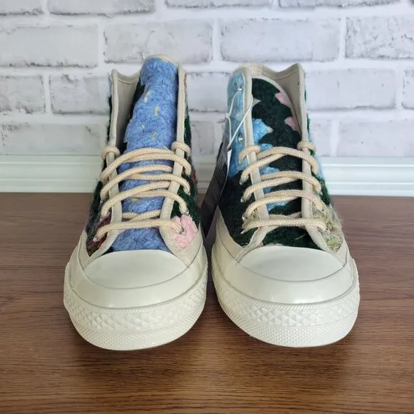 ❤️Converse Upcycle Chuck 70 Hi Crochet Blankets Sz 8.5 Men Premium Shoes A09228C