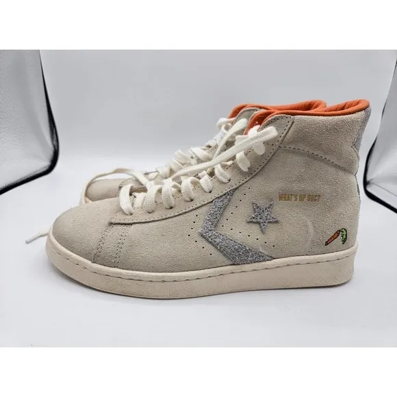 Converse‎ x Bugs Bunny Pro Leather High Top Mens 6 Womens 7.5 Gray Orange